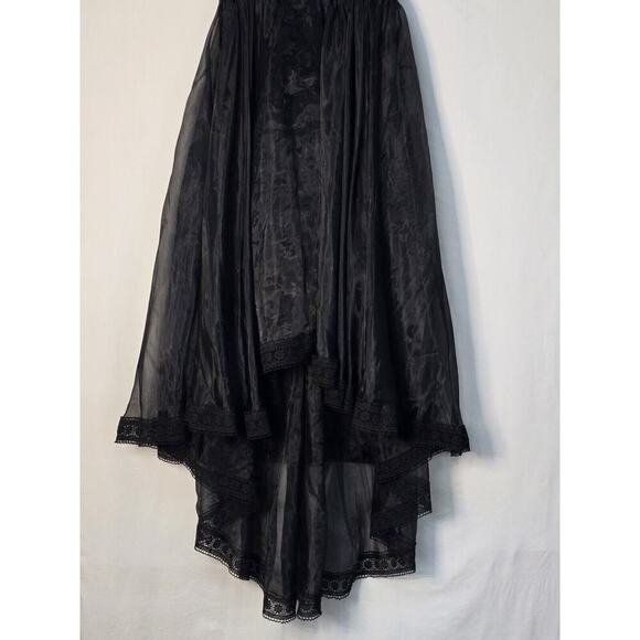 INA Black Dress Small Sleeveless Skin Tulle High Low Beautiful  Formal Semi - Picture 2 of 7